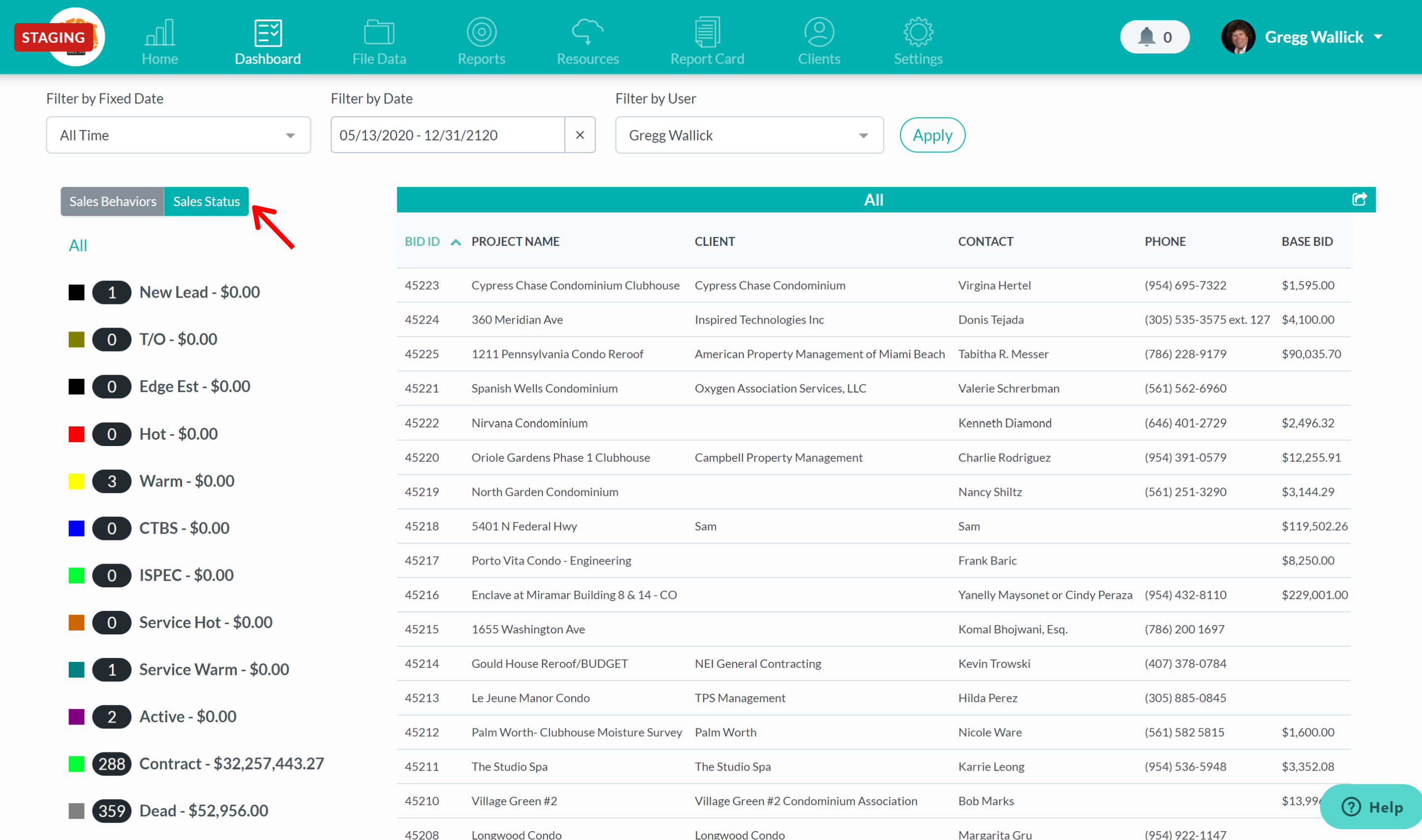 New Sales Status Feature Overview